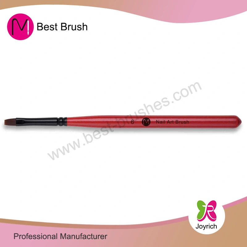 Červené dřevěné malby Nylon Hair Gel Nail Brush